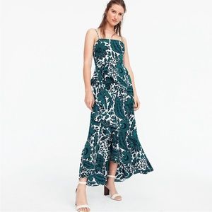J. crew 100% silk jewel-tone floral midi dress